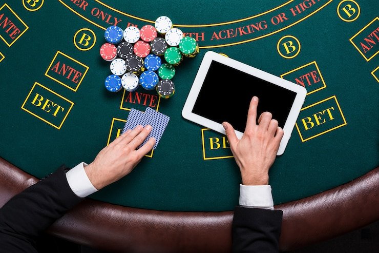 Live chat interface during blackjack table